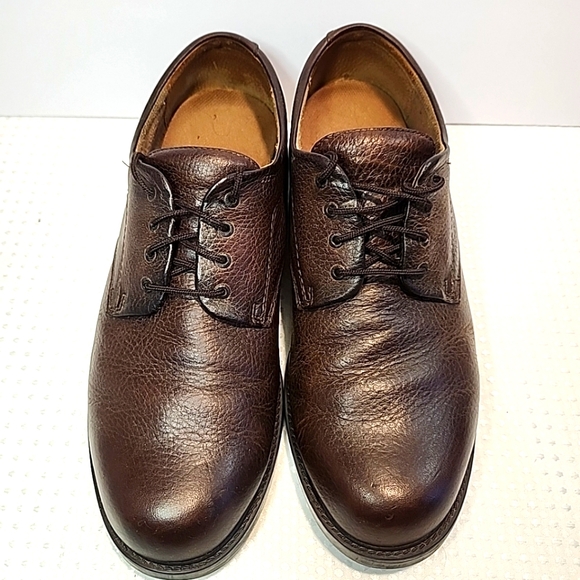 St. Johns Bay Mens 12 WIDE Oxford Dress Shoes Chocolate Brown Lace Up  Leather - Picture 1 of 8